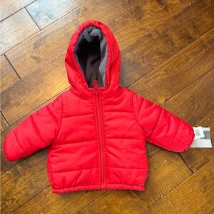 London Fog Red and Gray Hooded Jacket